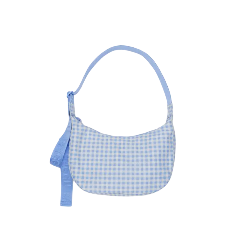 Sac crossbody - Crescent Medium vichy bleu ciel - BAGGU